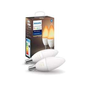 Philips Hue White Ambiance LED E14 B39 2200K-6500K 470lm 4W 2-pack (Dimbar)