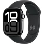 Apple Watch Series 10 (2024) GPS + Cellular, Boitier Noir de 46mm avec bracelet Caoutchouc S/M, Noir - Neuf