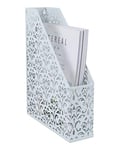 EasyPAG Métal Porte Revue Vertical Corbeilles à Courrier A4 Banette de Rangement Bureau Organisateur de Magazine Range Document Bannette Papier,Blanc