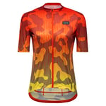 GORE WEAR Women's Breathable Cycling Jersey, Rain Camo, Fast Moisture Wicking, With Pockets, Short Sleeve Cycling Shirt, Fireball, 42