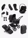 Bugaboo Fox 5 Pushchair & Accessories with Cybex Cloud G i-Size Rotating Baby Car Seat and Base G 360 Rotating ISOFIX Base Bundle, Midnight Black/Deep