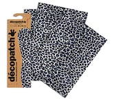 Décopatch C614O - Une pochette de 3 feuilles de papier imprimé 30x40 cm, Panthère noire/blanche