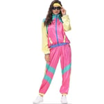 Dam- och Herr 80-tals Disco Tracksuit Vindjacka Byxor Hippie Kostymer Par Matchande Kläder Halloween Cosplay Kläder Pink Blue XL