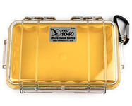 PELI 1040 micro boîtier de protection pour téléphone portable et petit Matériel, étanche IP67, capacité de 0,7L, fabriqué aux États-Unis, doublure transparente/jaune