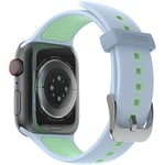 Otterbox Bracelet All Day pour Apple Watch Series 10/9/8/7/6/SE 2e gen/SE 1e gen/5/4-40mm/41mm/42mm, Bracelet de Rechange en Silicone Doux au Toucher Durable pour Apple Watch, Bleu/Gris