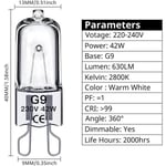 G9 halogeenilamppu 42W, 230V, 10 kpl 42W