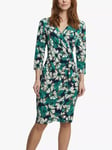 Gina Bacconi Talie Floral Print Jersey Dress, Navy/Green