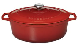 Cocotte en fonte émaillée ovale 33 cm 7.1L rouge rubis INVICTA CHASSEUR