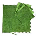 Relaxdays Tapis de Sport, 8 Grandes pièces et 16 pour la Bordure, EVA, Surface de 3 m², Piscine, Enfant, 60x60 cm, Vert