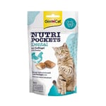 GimCat Nutri Pockets Dental - Snack croustillant pour chats, avec une farce crémeuse et des ingrédients fonctionnels - 1 sachet (1 à 60 g)