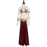 Return Of The Jedi Cosplay Costume Princess Leia Slave Uniform Dräkt Dam Sexig Golden Bikini Set för Halloween Carnival Party M