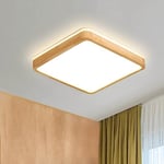 WayLuoung Plafonnier LED En Bois | Ø30cm 6000K 1620Lm 18W | Plafonnier Carré En Bois Naturel À 360°, Chambre À Coucher, Salon, Chambre D'Enfant, Cuisine, Salle À Manger, Maison, Bureau (Blanc Froid)