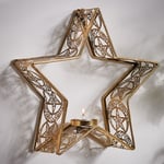 Wall Mounted Gold Star Candle Holder Tea Light Votive Glass Spring Summer Gift