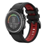 Garmin Fenix​​3 Silikone urrem, 26 mm - Sort, rød