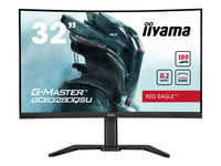 iiyama G-MASTER Red Eagle GCB3280QSU-B2 - Écran LED - jeux - incurvé - 32" (31.5" visualisable) - 2560 x 1440 WQHD @ 180 Hz - VA - 350 cd/m² - 3000:1 - 0.2 ms - 2xHDMI, DisplayPort -...