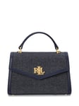 Lauren Ralph Lauren Farrah Leather Small Satchel Bag, Refined Navy