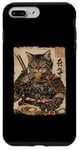 Coque pour iPhone 7 Plus/8 Plus Samurai Cat Loves Ramen Anime Drôle Anime Art Japonais Samouraï