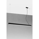 Sollux - pinne Luminaire suspendu linéaire à barre droite intégrée à led 115 cm Noir 3000K