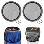 OFFCUP Filet pour Citerne de Pluie, 2pcs Housse pour tonneau de Pluie Ronde, Filet Recuperateur Eau, Filet de Protection Réglable avec Cordon de Serrage Contre Les Feuilles, Les moustiques Ø80cm