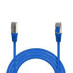Waytex 32104 Câble Ethernet Réseau RJ45 Cat 5e FTP 100MHz Blindé couleur - Compatible PC, Routeur, Modem, Switch Consoles de jeux, TV, amplificateur réseau – 10m, Bleu