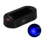 Led-bil falsk dummy larm varningsljus solcellsäkerhet stöldskydd blinkande ljus Black 2