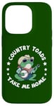 Coque pour iPhone 14 Pro Country Toads Take Me Home, crapaud cowboy cool jouant de la musique