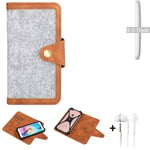 Protection sleeve + earphones for Motorola Moto E Case light grey