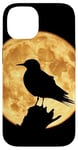 Coque pour iPhone 14 Silhouette de Sterne à ailes blanches Pleine Lune Oiseau Art