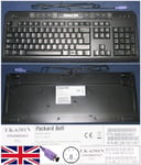 Clavier/Keyboard Qwerty UK Pour 6301N, 6960800323, 6960800401, Port connecteur/ connector PS2, Noir / Black