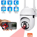 White Camera European regulations Caméra de surveillance extérieure PTZ IP WiFi HD 4x, dispositif de sécurité sans fil, avec n'aime numérique, IA, suivi des humains, vision nocturne, audio, CCTV ""Nipseyteko