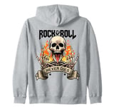 Rock And Roll Never Die Vintage Retro Rock&Roll Rock Concert Zip Hoodie