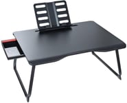 Bureau d'ordinateur portable pliant, support d'ordinateur portable avec tiroir pour canapé-lit , table de canapé, bureau de lit, ordinateur portable, écriture, étude, rangement pour manger, support de lecture