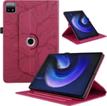 Mo-Bte Coque Pour Tablette Xiaomi Pad 6 Max 14 14 Pouces 2023 Étuis Rotation À 360 Degrés Avec Support Housse De Protection Cover Pu Cuir Flip Case Pour Xiaomi Pad 6 Max 14, Rouge Arbre