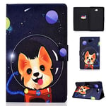 Auslbin Coque pour Samsung Galaxy Tab A6 10.1 SM-T580/T585,PU Cuir Poche Cas Flip Coque avec Fonction Veille/Réveil Automatique,Chien de l'espace