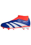 adidas Predator League Laceless Football Boots Firm Ground Chaussures, Lucid Blue/Cloud White/Solar Red, 30 EU