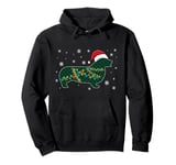 Corgi Buffalo Plaid Christmas Santa Hat Lights Snowflakes Pullover Hoodie