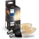 Philips Hue -filamentintelligenta lampa, White Ambiance Filament, E14, 2-pack