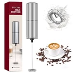 Milk Frother Handheld Whisk & Stainless Steels Battery Powered Drink Mixer, Milk Frother Foamer & Mini Drink Mixer Coffee Frother, Electric Portable for Latte, Cappuccino, Hot Chocolate