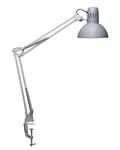 MAUL lampe de bureau MAULstudy en métal | Lampe LED professionnelle | Lampe pince flexible pour le bureau et l'atelier | Haute qualité d'éclairage à LED | Lampe bureau avec ampoule LED | Argenté