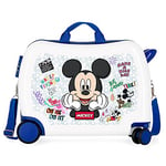 Disney Mickey Be Cool Bleu Valise Enfant 50x39x20 cm ABS Rigide Serrure latérale à combinaison 34L 1,8 kg 4 Roues Bagage à Main