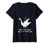 Womens Break Me Out of This Prison Origami cute marriage couple V-Neck T-Shirt