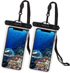 UNBREAKcable Universal Waterproof Phone Pouch 2 Pack - IPX8 Waterproof Phone Case Dry Bag for iPhone 15 14 13 12 11 Pro Max XR XS X 8 7 6s 6 Plus Samsung S23 S22 S21 S20 S10e, Huawei, Up to 7.0 inch