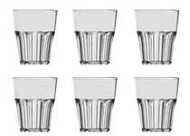 Garnet - Verre en plastique Réutilisable mod. Rox transparent X 6 pièces - Passe au lave-vaisselle - 29 Border/ 25 cl au service - 100% Made in Italy