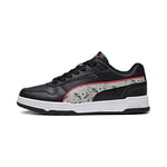 PUMA Rbd Game Low Graffiti Jr Basket, Noir cendré Gris pour Tous Les Temps, Rouge, Blanc, 39 EU