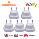 Pack of 5 Round Pin Mains Plugs Travel Adaptors UK to Europe, Turkey, Pakistan