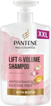 Pantene Biotin & Rose Water Hair Thickening Shampoo, Lift 'n' Volume, 1l, Free