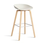 HAY About a Stool 32 High barstol såpat ekstativ 2.0 Melange cream-rostfritt stålstöd