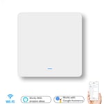 WiFi 1Gang bouton poussoir interrupteur mural EU AC 100V-240V interrupteur intelligent Compatible avec contr?le Alexa Google Home, 1 Gang