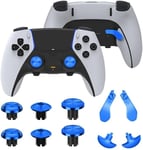 Baguettes De Pouce En Métal Pour Ps5 Edge Manette, 6 Joystick Stick Analogiques 4 Palettes Arrière Boutons De Déclenchement Interchangeable Pour Ps5 Edge, Bleu