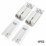 4 Battery Pack Rechargeable For Wii Remote Controller Energy Power 2800mAh White